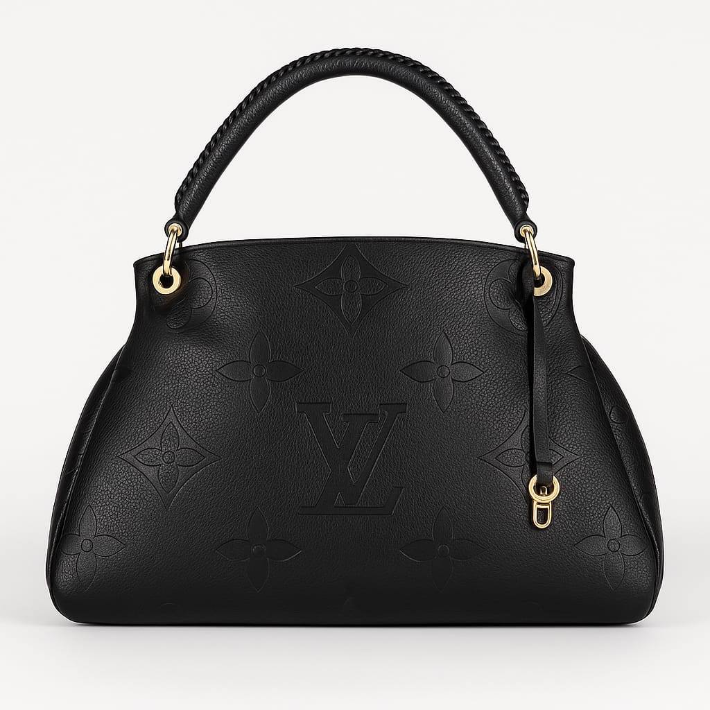 Louis Vuitton Grand Palais MM Handtasche aus Monogram Empreinte Leder Schwarz
