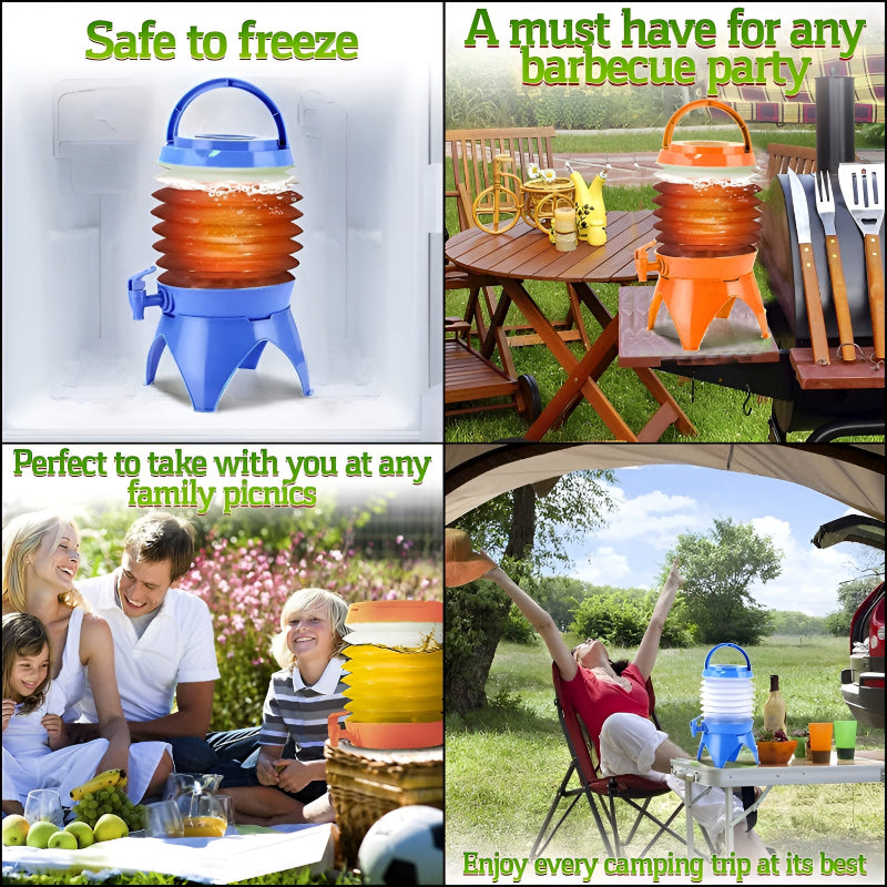 3.5-Liter Mini Portable Manual Foldable Multi-Purpose Beverage Dispenser