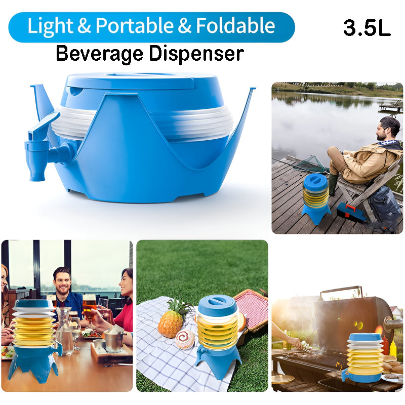 3.5-Liter Mini Portable Manual Foldable Multi-Purpose Beverage Dispenser
