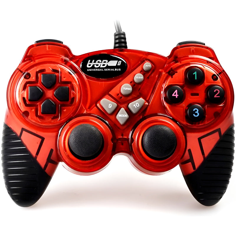 Double Shock USB 2.0 Wired Gaming Controller – Colorful Gaming Joystick for PC and Laptop