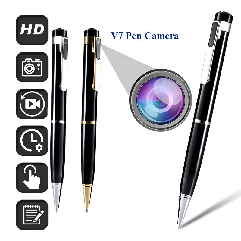 V7 HD Pen Camera with Audio, Motion Detection, Bluetooth & 1080p Video Recording