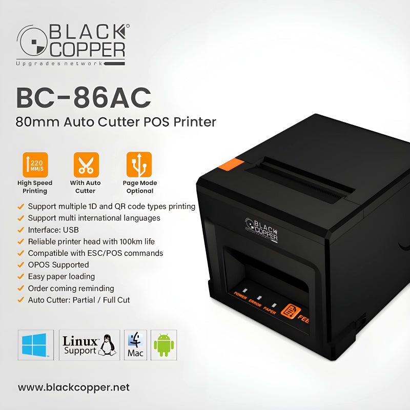 BC-86AC 80mm Thermal Receipt Printer With USB Interface And Auto-Cutter