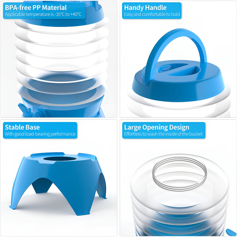 3.5-Liter Mini Portable Manual Foldable Multi-Purpose Beverage Dispenser