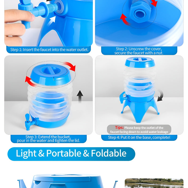 3.5-Liter Mini Portable Manual Foldable Multi-Purpose Beverage Dispenser