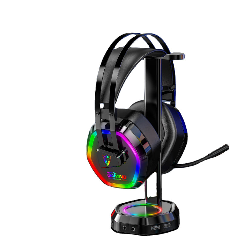 G608 USB Wired RGB Gaming Headset with 7.1 Surround Sound, Noise-Cancelling Mic & 50mm Drivers