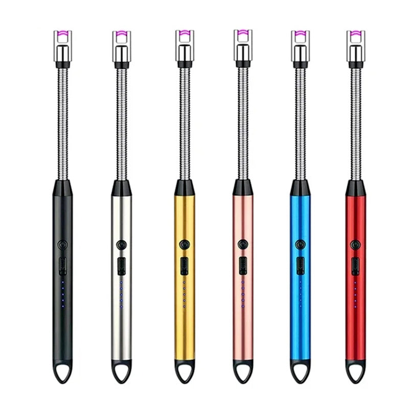 360° Flexible Neck USB Pulse Arc Lighter – Rechargeable Flameless Ignition for Candles, Kitchen Stoves & Outdoor BBQ