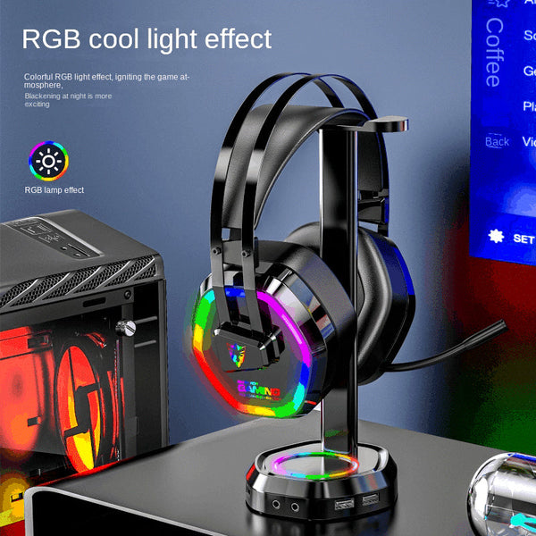 G608 USB Wired RGB Gaming Headset with 7.1 Surround Sound, Noise-Cancelling Mic & 50mm Drivers