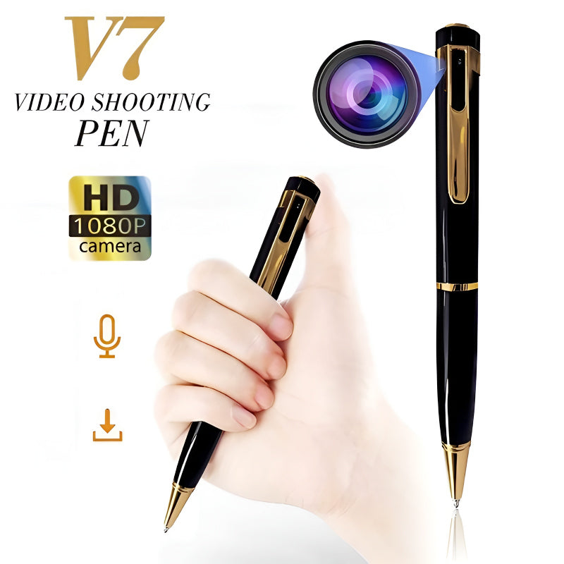 V7 HD Pen Camera with Audio, Motion Detection, Bluetooth & 1080p Video Recording