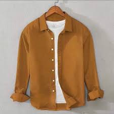 Men;s long sleeves navy blue shirt with under white T Shirt