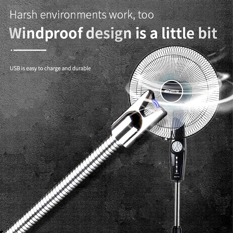 360° Flexible Neck USB Pulse Arc Lighter – Rechargeable Flameless Ignition for Candles, Kitchen Stoves & Outdoor BBQ