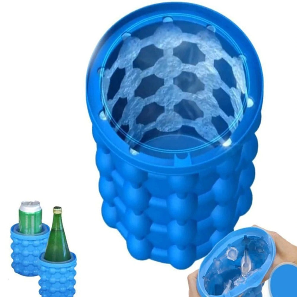 Lattices Silicone Ice Bucket Ice Cooler Cube Maker Cabinet Space Saving Kitchen Tool