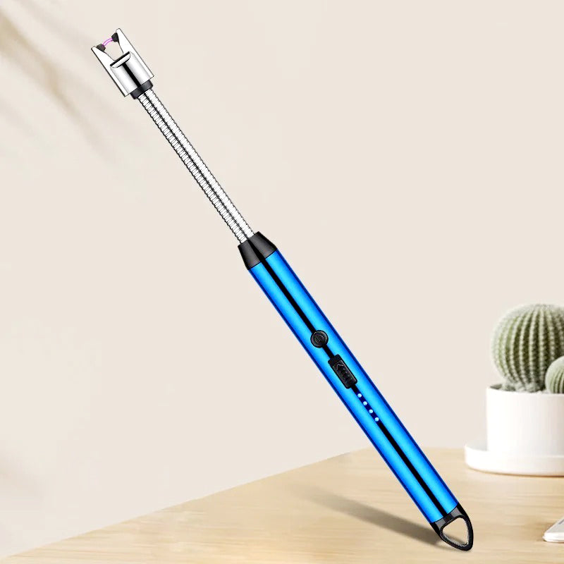 360° Flexible Neck USB Pulse Arc Lighter – Rechargeable Flameless Ignition for Candles, Kitchen Stoves & Outdoor BBQ