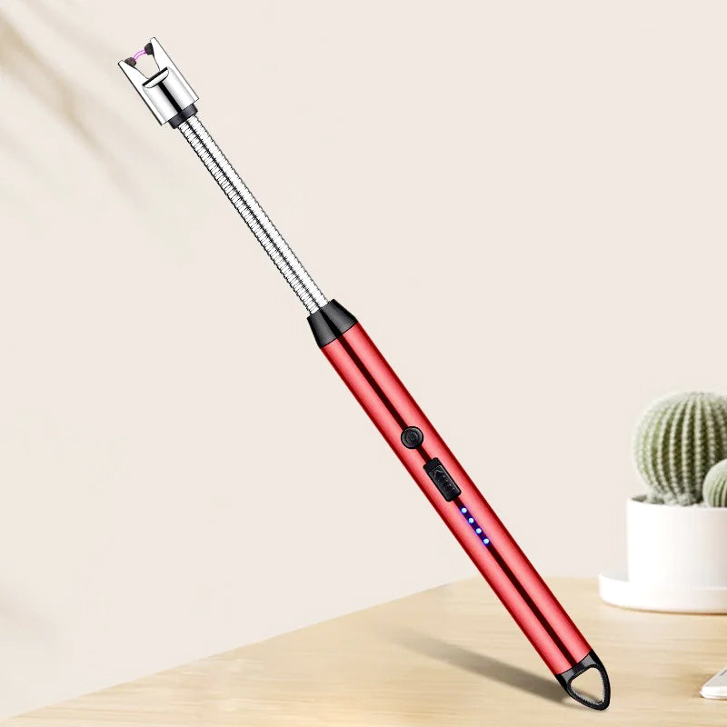 360° Flexible Neck USB Pulse Arc Lighter – Rechargeable Flameless Ignition for Candles, Kitchen Stoves & Outdoor BBQ