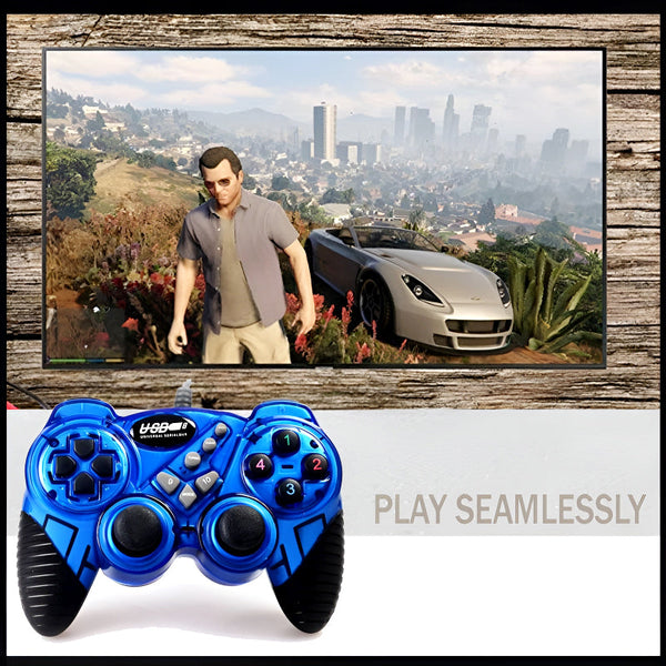 Double Shock USB 2.0 Wired Gaming Controller – Colorful Gaming Joystick for PC and Laptop